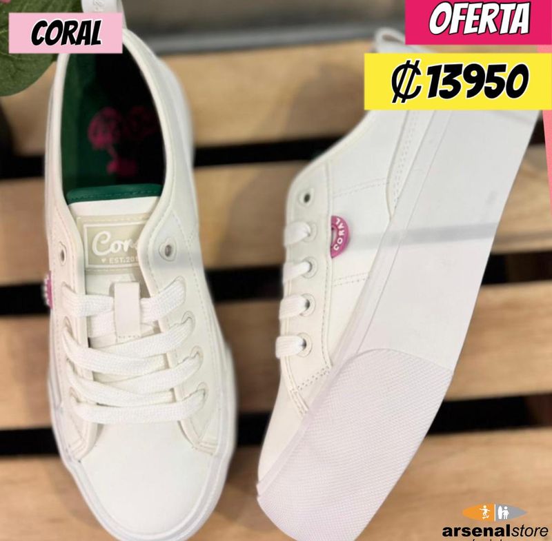 TENIS CORAL RENATA WHITE GREEN