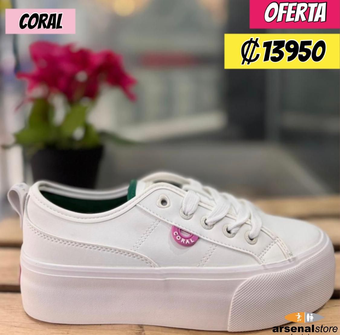 TENIS CORAL RENATA WHITE GREEN TENIS CORAL RENATA WHITE GREEN