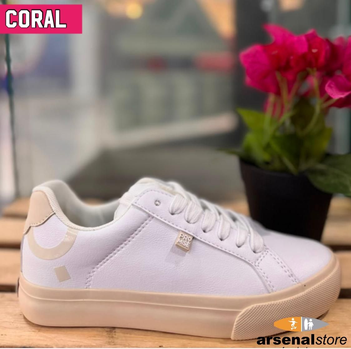 TENIS CORAL COTTON WHT/SAND PROM TENIS CORAL COTTON WHT/SAND PROM