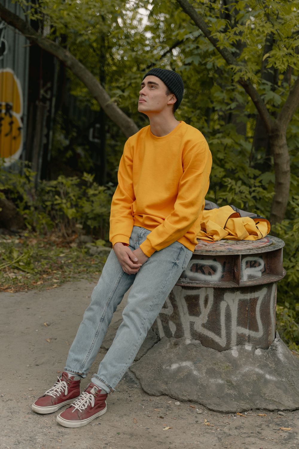 Yellow Zip-Up Sweatshirt