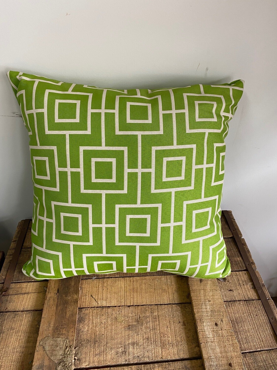 Geometric lime scatter cushions