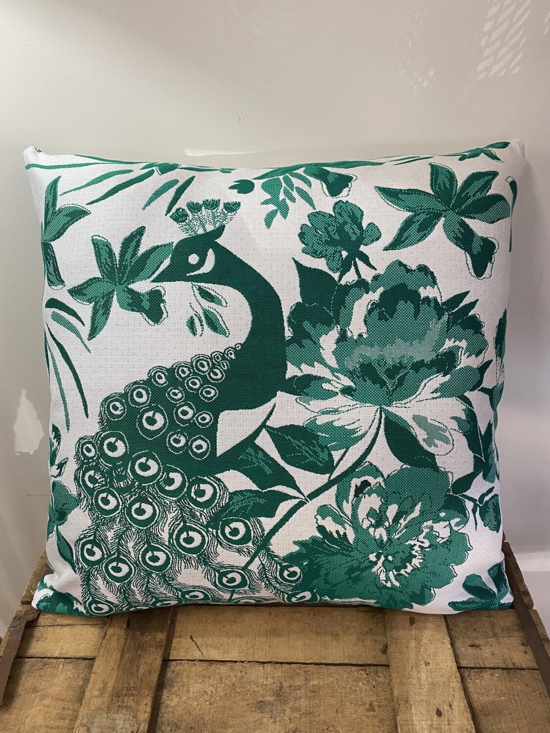 Indoor/Outdoor scatter cushion - Peacock in Emerald
