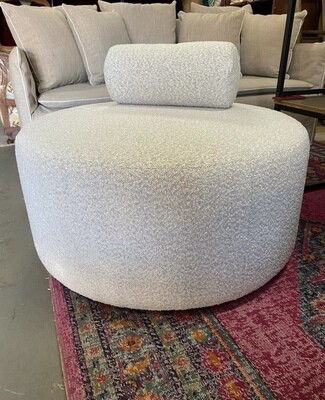 Boucle ottoman with matching bolster