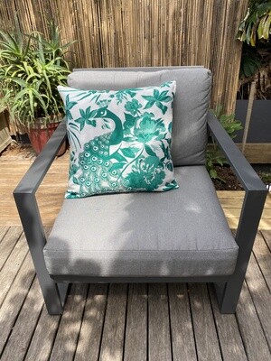 Indoor/Outdoor scatter cushion - Peacock in Emerald