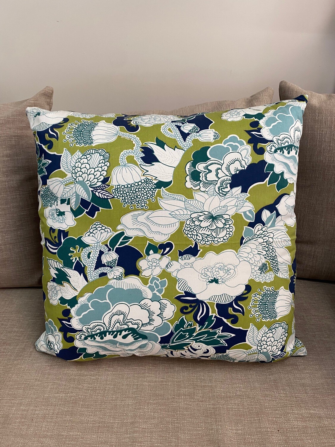 Large scatter cushion in floral fabric