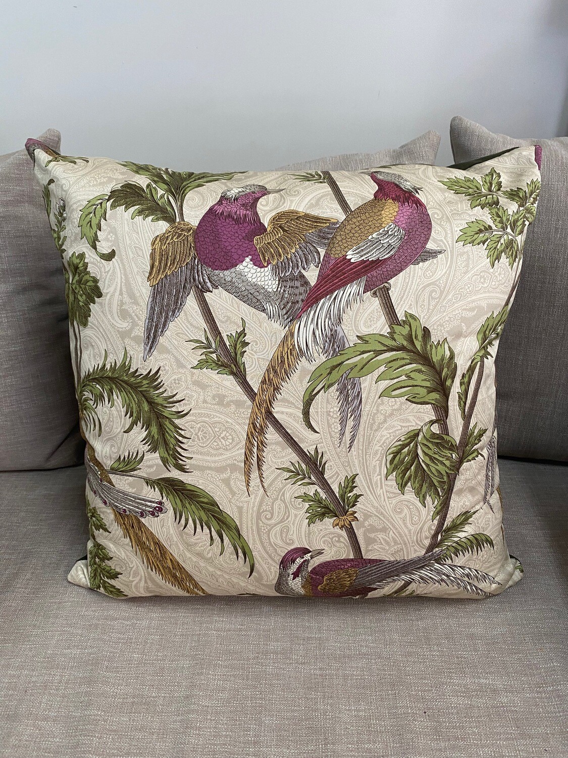 Large scatter cushion with bird print