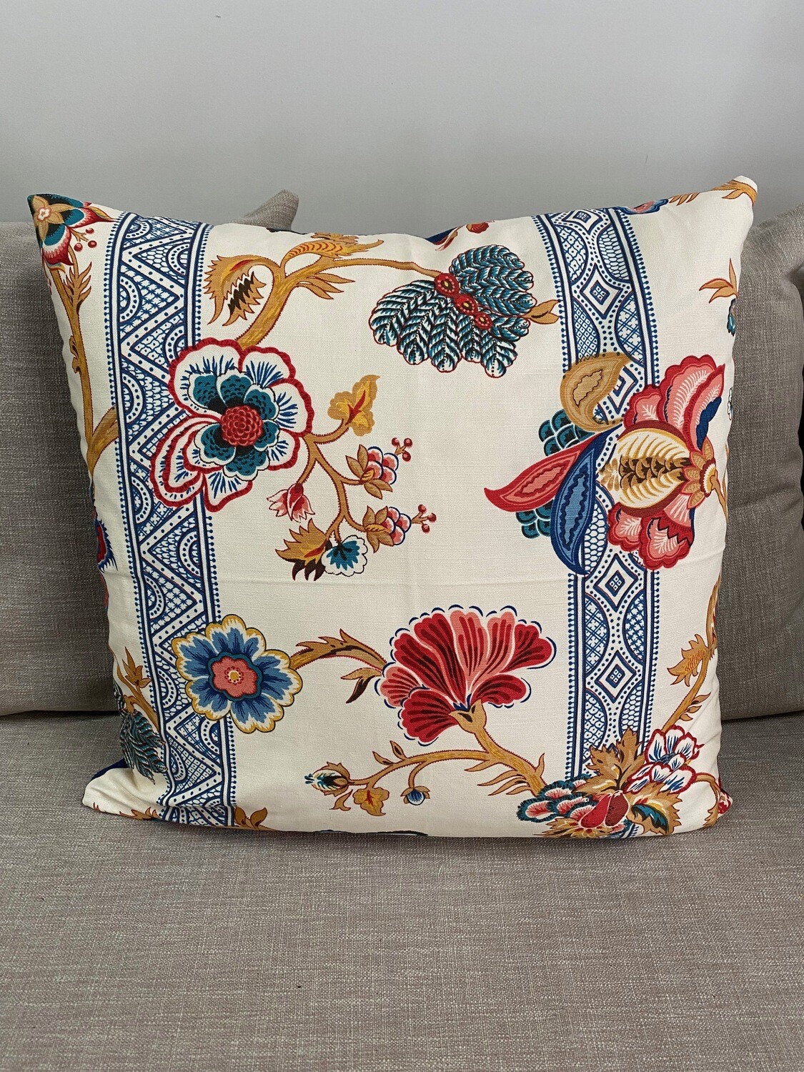 Large scatter cushion featuring botanical print