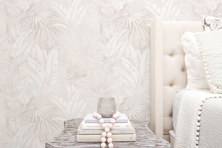 Luxe Palms Removable Wallpaper - Chai