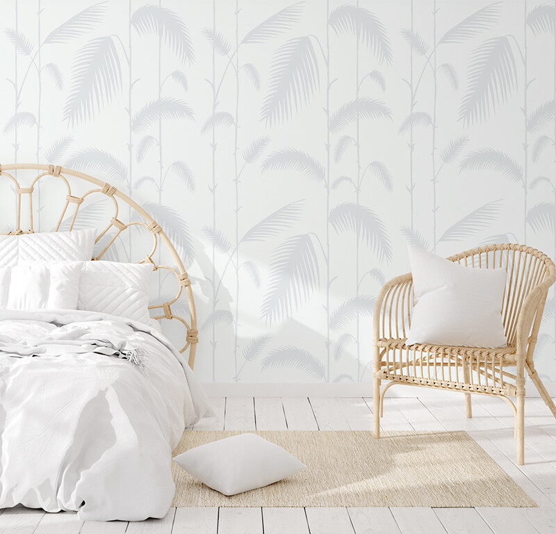 Palm Reeds - Soft Blue Removable Wallpaper