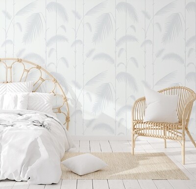 Palm Reeds - Soft Blue Removable Wallpaper