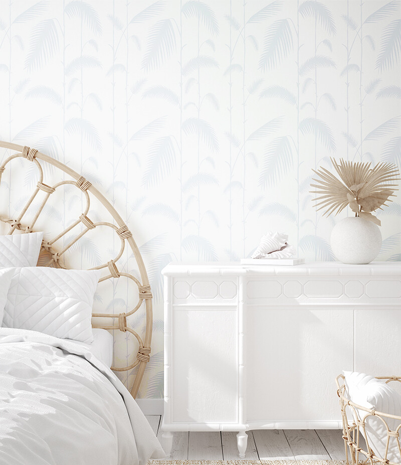 Palm Reeds - Soft Blue Removable Wallpaper