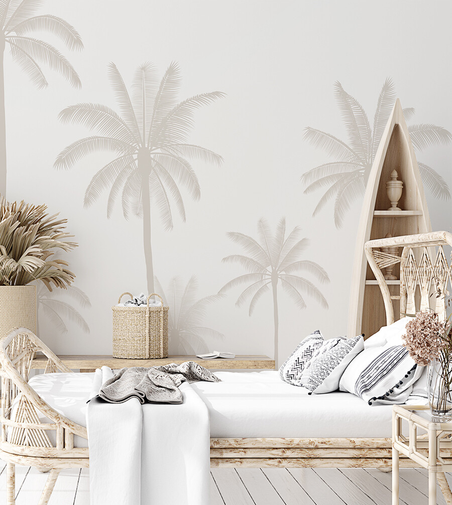 Neutral Palms Landscape Removable Wallpaper