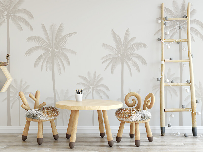 Neutral Palms Landscape Removable Wallpaper