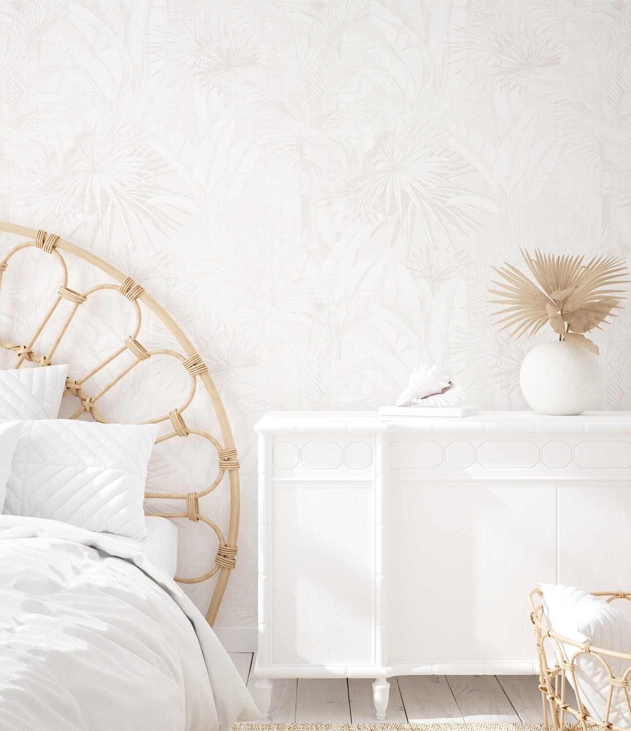 Luxe Palms Removable Wallpaper - Natural