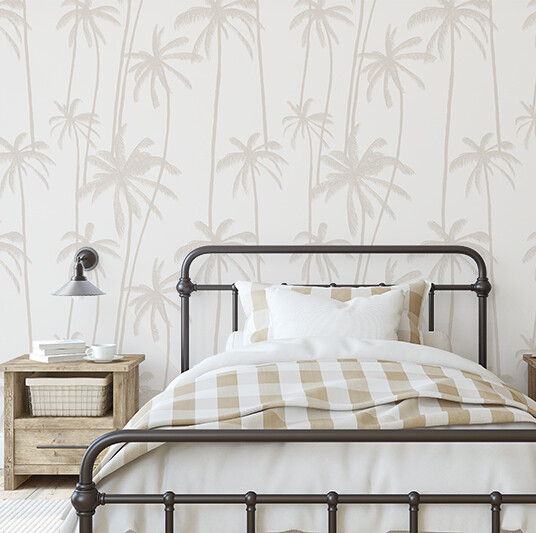 Neutral Palms Removable Wallpaper
