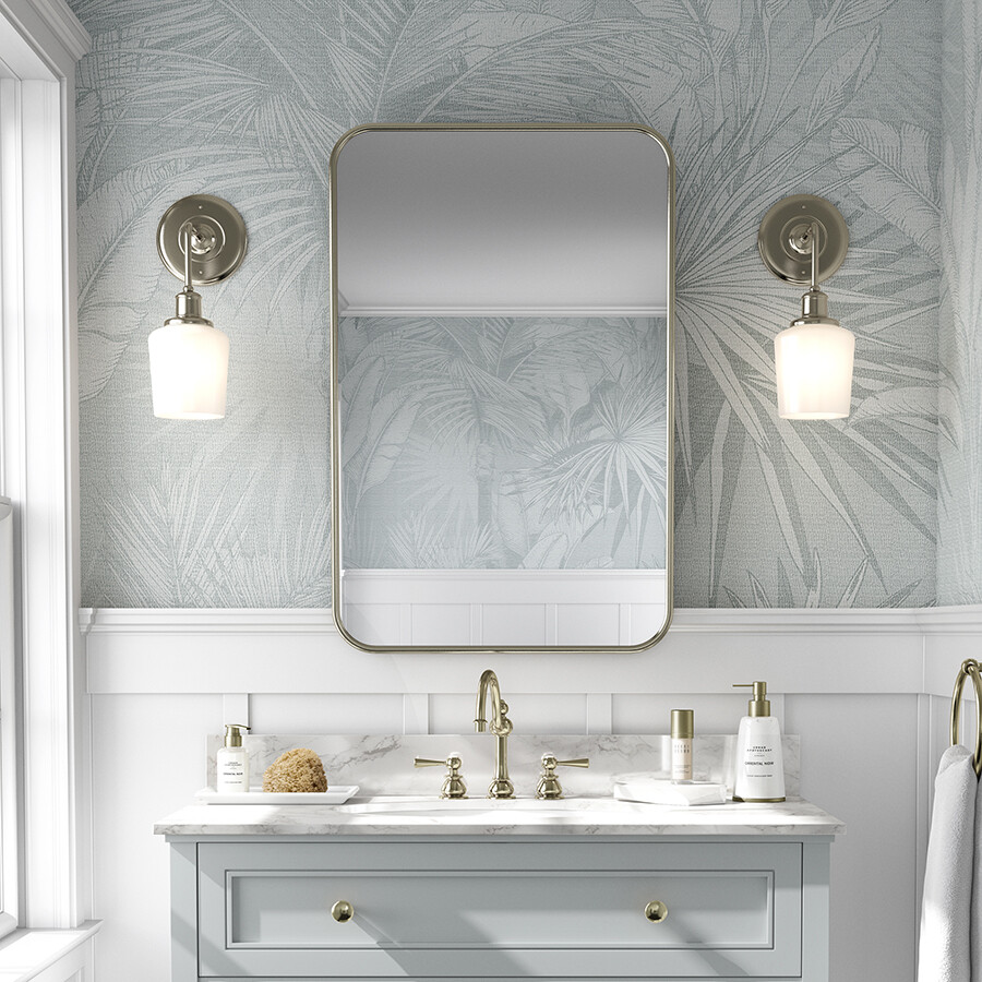 Luxe Palms Removable Wallpaper - Duck Egg Blue