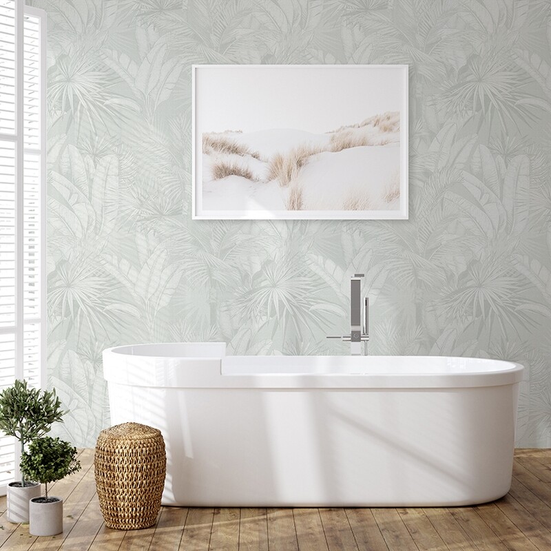Luxe Palms - Pale Sage Removable Wallpaper