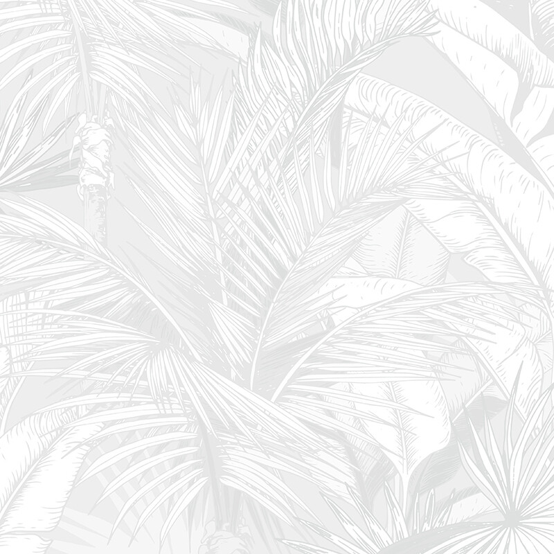 Luxe Palms Removable Wallpaper - Soft Grey - Smooth Look