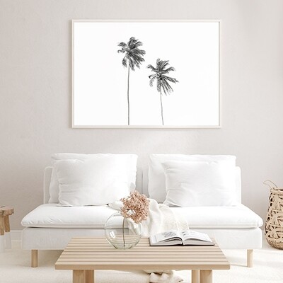 Two Palms (black & white landscape)