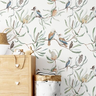 Australian Kookaburras Removable Wallpaper
