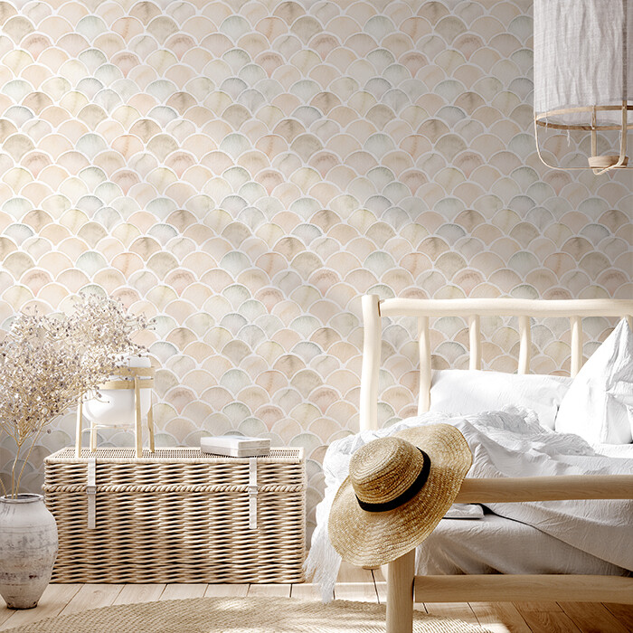 Neutral Mermaid Removable Wallpaper