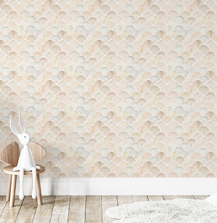 Neutral Mermaid Removable Wallpaper