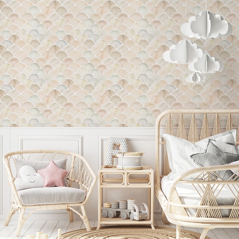 Neutral Mermaid Removable Wallpaper