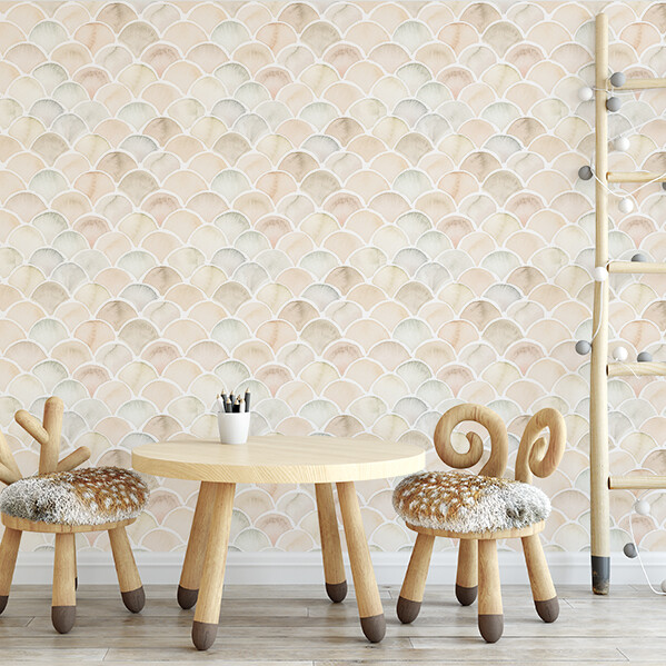 Neutral Mermaid Removable Wallpaper