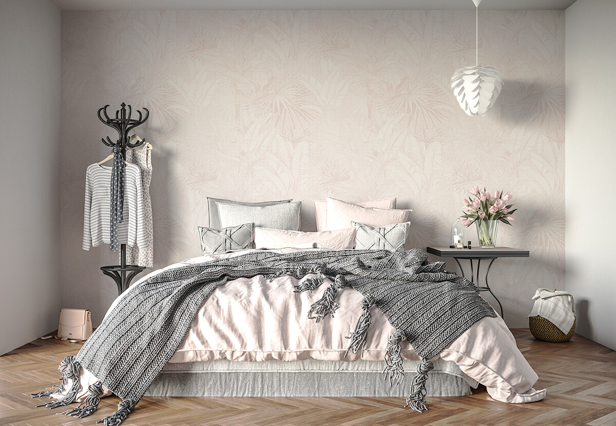 Luxe Palms (Dusty Blush) Removable Wallpaper