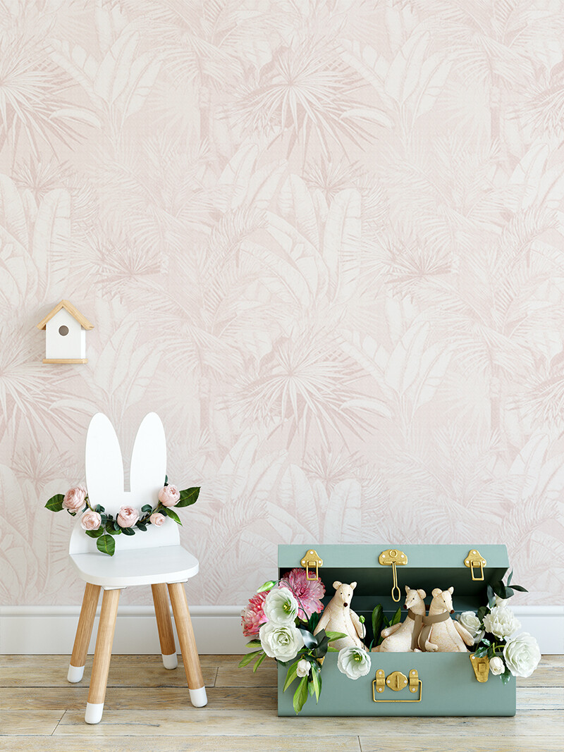Luxe Palms (Dusty Blush) Removable Wallpaper