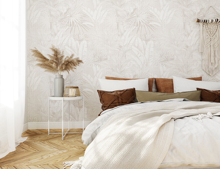 Luxe Palms Removable Wallpaper - Chai