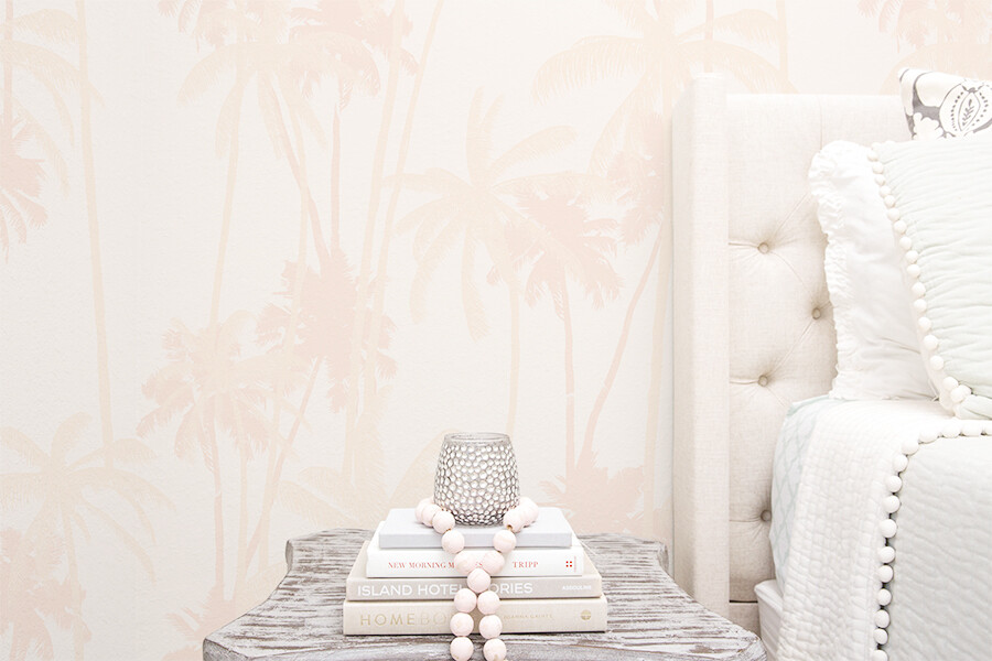 Blush Boho Palms Removable Wallpaper