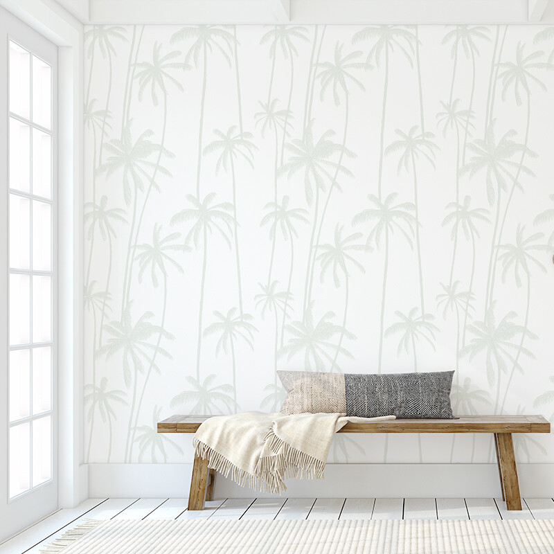 Seamist Sage Palms Removable Wallpaper