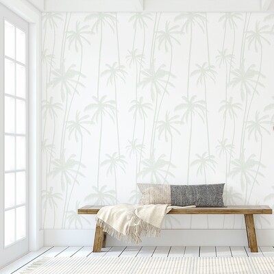 Seamist Sage Palms Removable Wallpaper