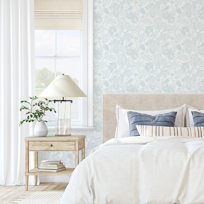 Hamptons Floral (Duck Egg) Removable Wallpaper