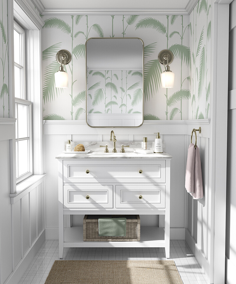 Palm Reeds (Green) Removable Wallpaper