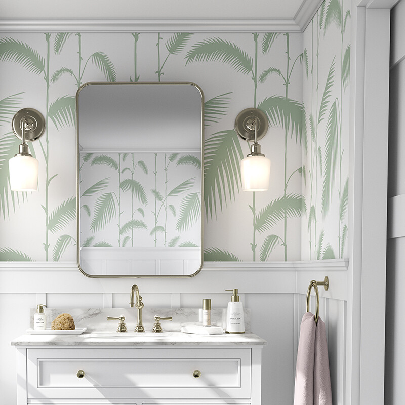 Palm Reeds (Green) Removable Wallpaper