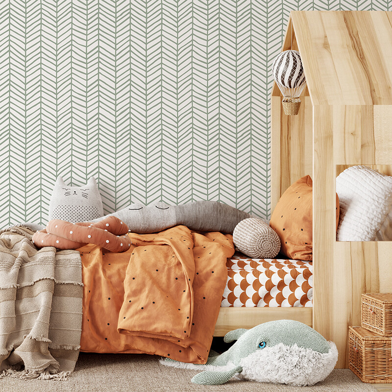 Feather (Sage) Removable Wallpaper