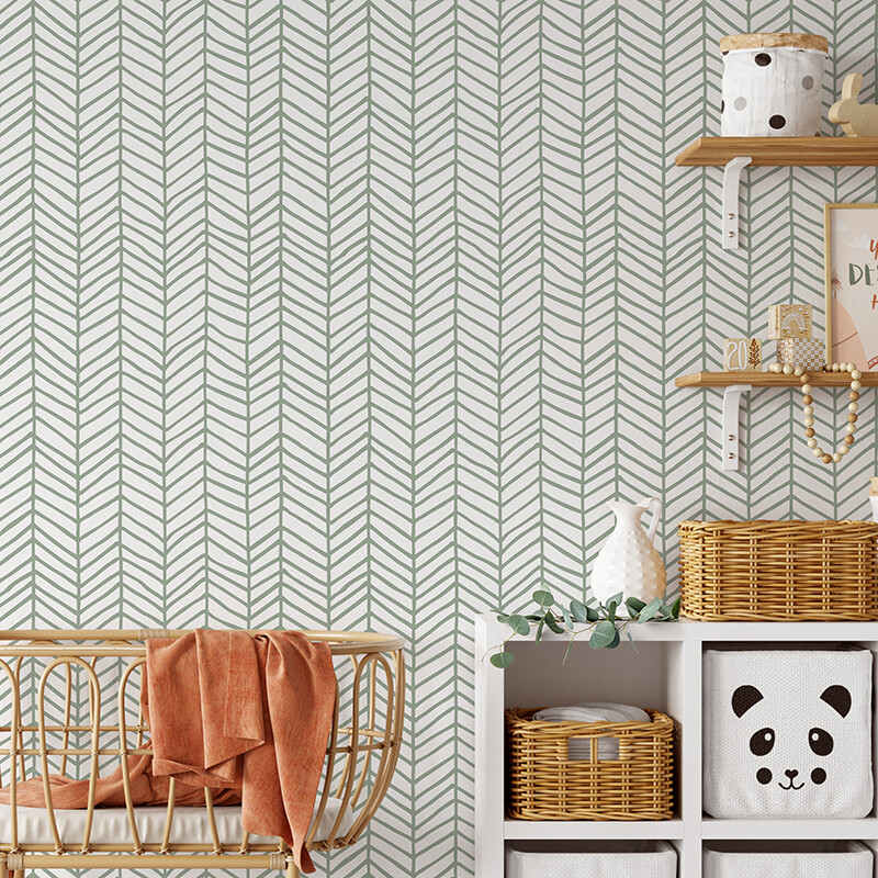 Feather (Sage) Removable Wallpaper