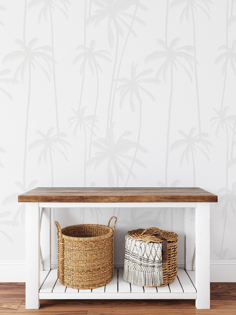 Neutral Palms (Grey) Removable Wallpaper