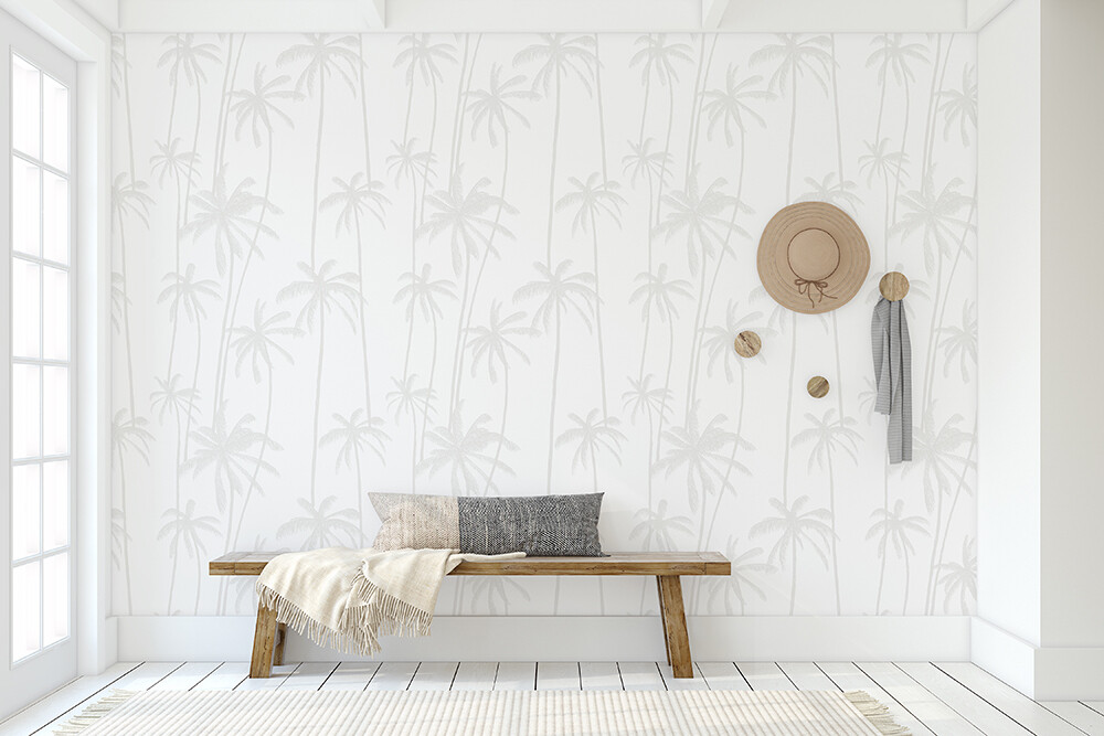 Neutral Palms (Grey) Removable Wallpaper
