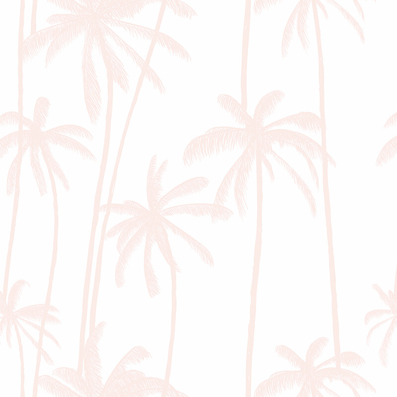 Palms (Pink/White) Removable Wallpaper