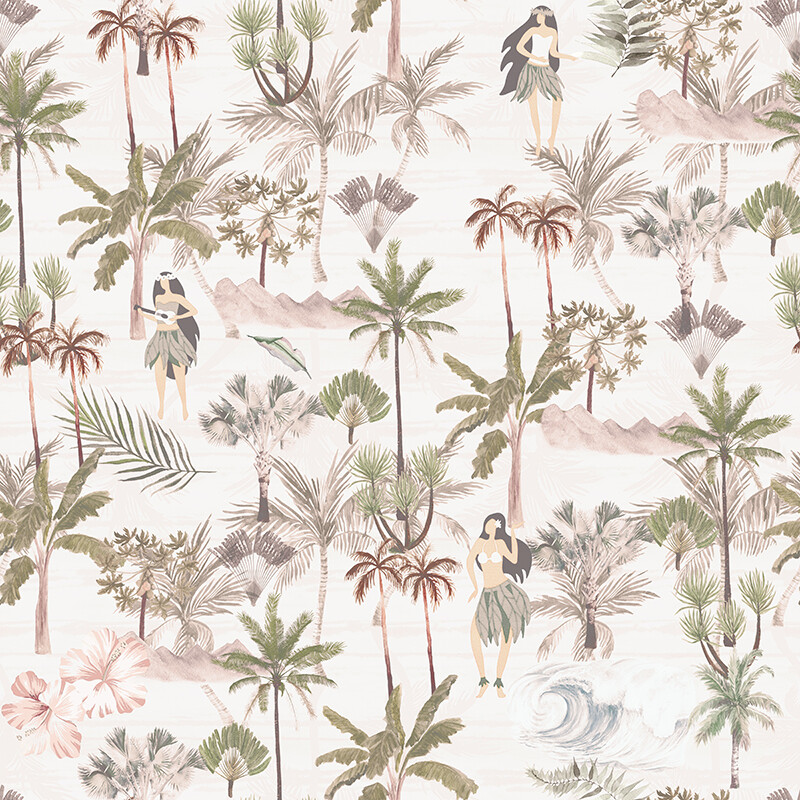 Aloha Ladies Removable Wallpaper