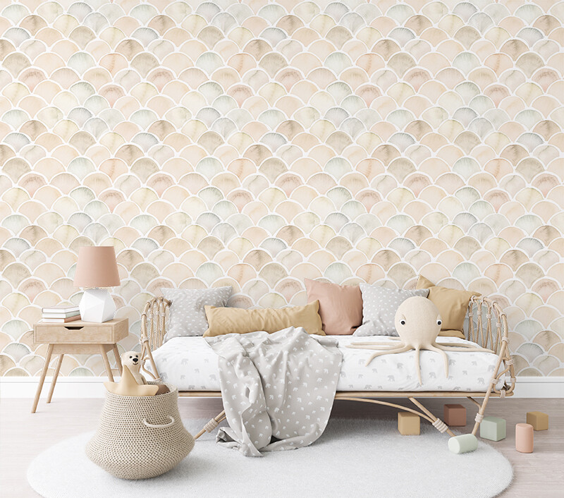 Neutral Mermaid Removable Wallpaper