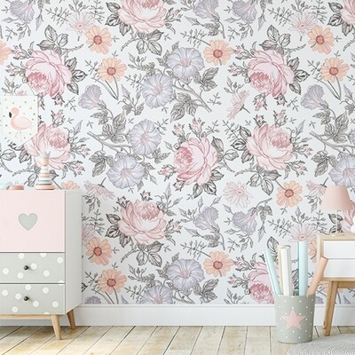 Maddie Lilac & Pink Removable Wallpaper