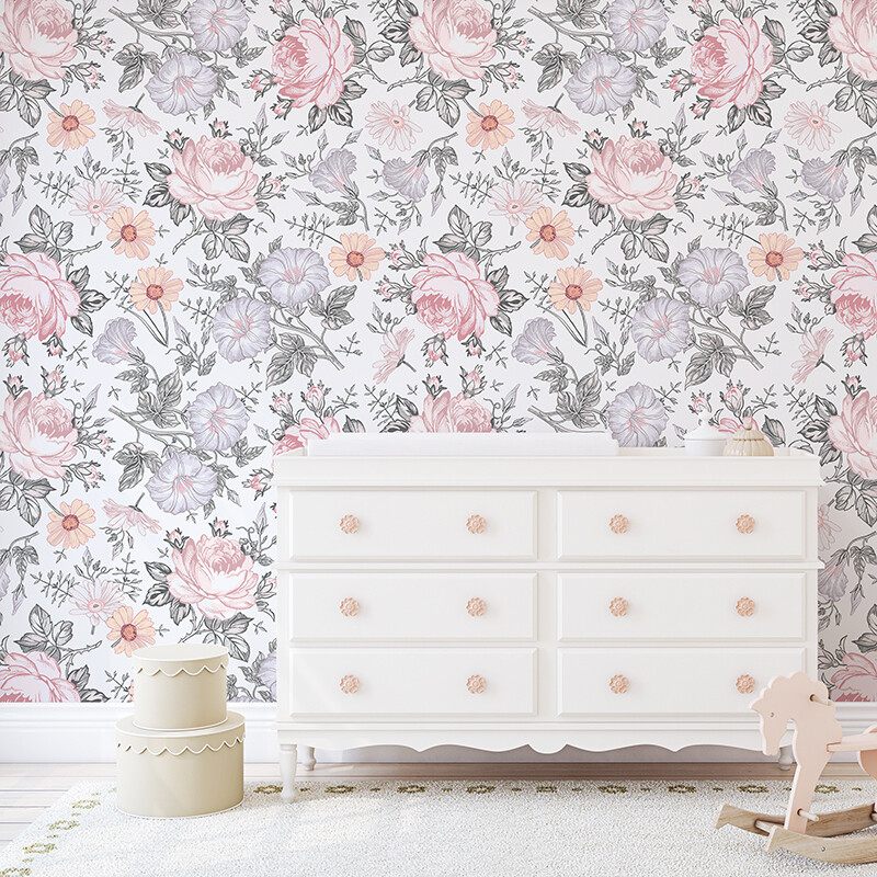 Maddie Lilac & Pink Removable Wallpaper