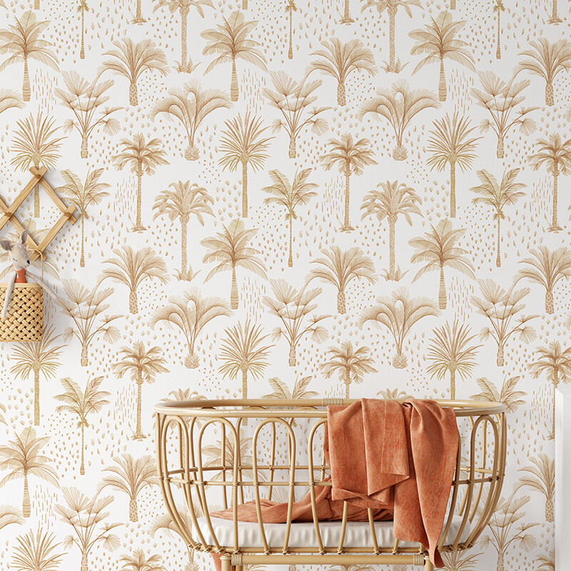 Bronzed Palms Removable Wallpaper
