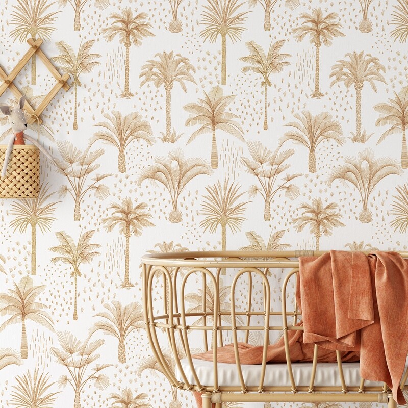 Bronzed Palms Removable Wallpaper