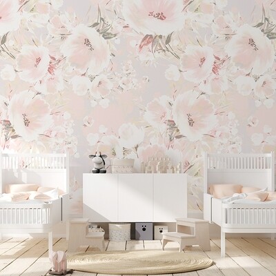 Blush Floral Bouquet Removable Wallpaper