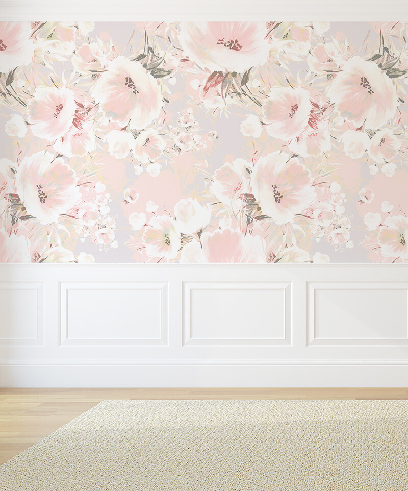 Blush Floral Bouquet Removable Wallpaper